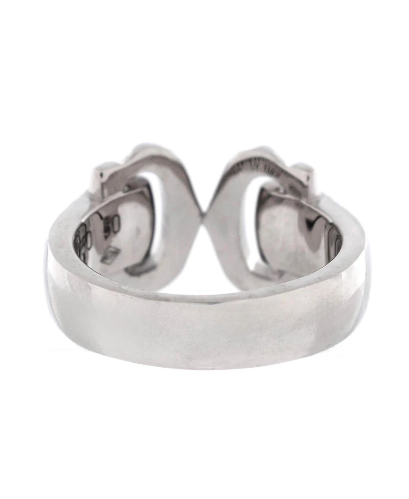 Pre-Owned Cartier Vintage C de Cartier Ring 18K White Gold with Diamonds