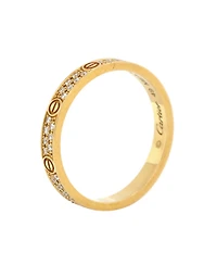 Pre-Owned Cartier Small Love Wedding Band Pave Diamonds Ring 18K Gold and Diamonds