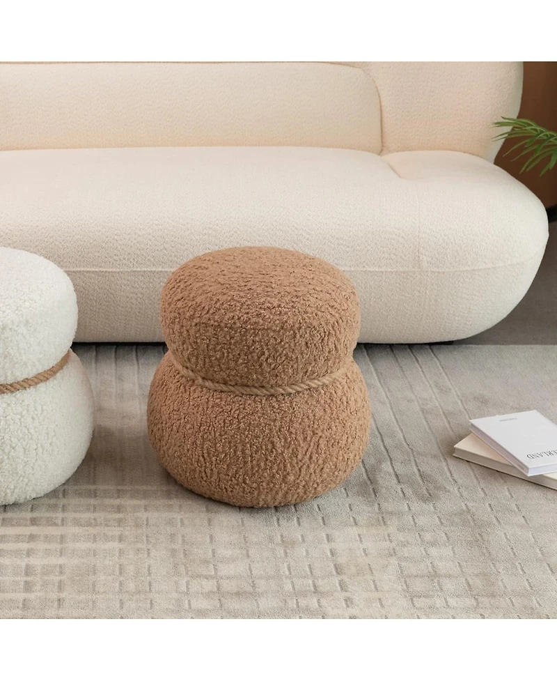 14" Wide Modern Snowman Entryway Ottoman Footstool-The Pop Home
