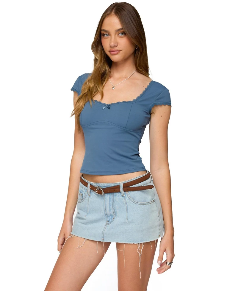 Edikted Women's Adela Square Neck Top