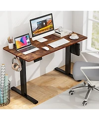 Electric Standing Desk with 3 Memory Height Settings and 2 Hanging Hooks & Cable Management