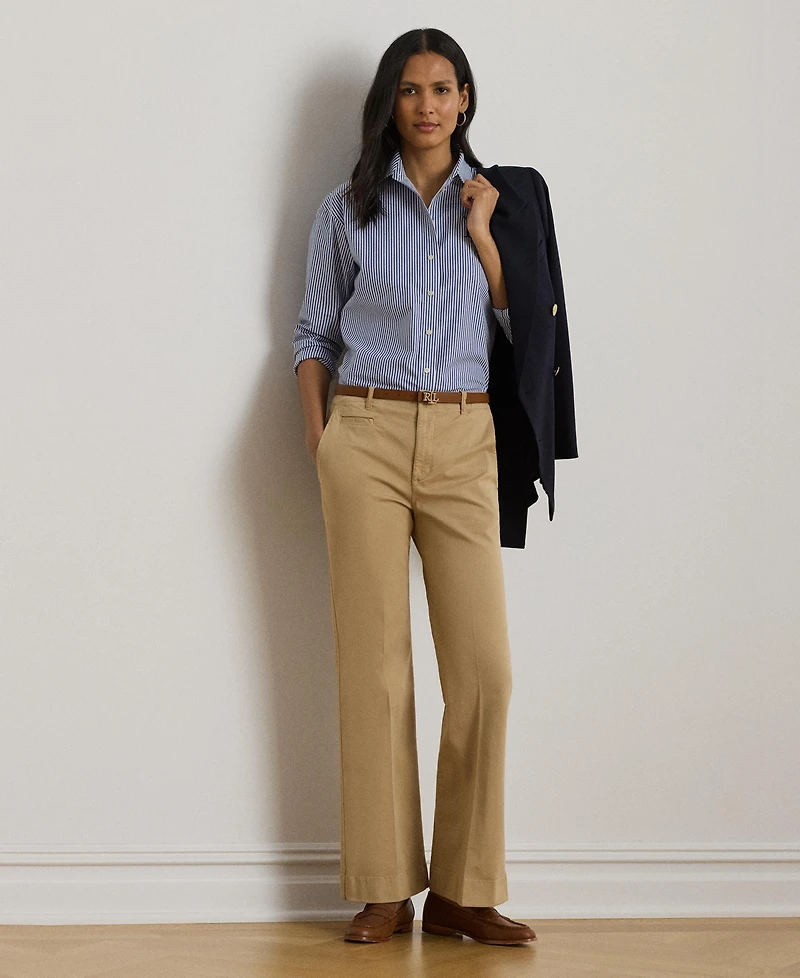 Lauren Ralph Women's Stretch Cotton Chino Flare Pants