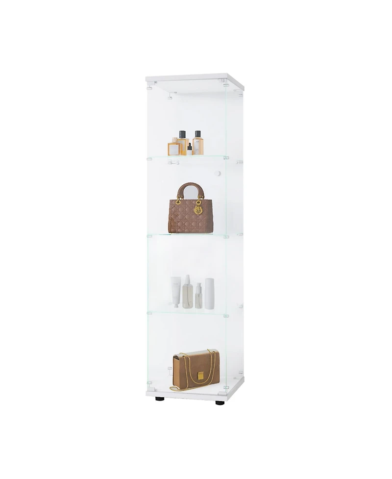Streamdale 4-Shelf Glass Display Cabinet with Door (64.7" x 16.7" x 14.3")