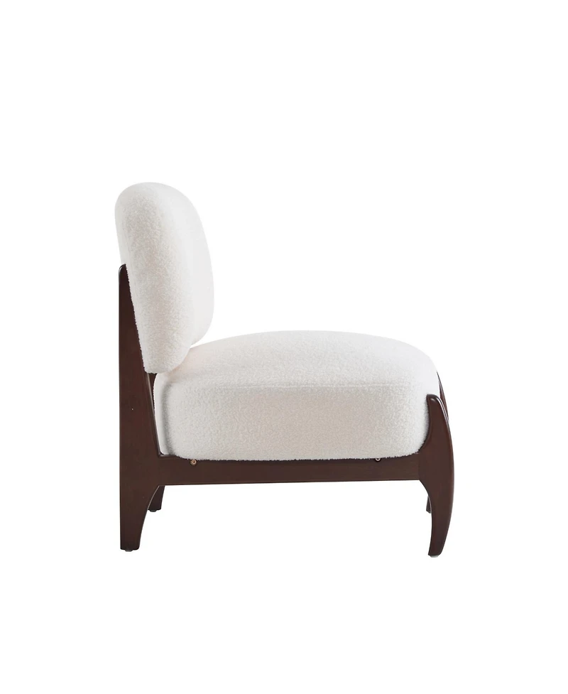 Boucle Lounge Chairs - Modern, Solid Wood Frame