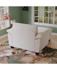 Streamdale 51" Beige Chenille Chaise Lounge with Ottoman & Storage