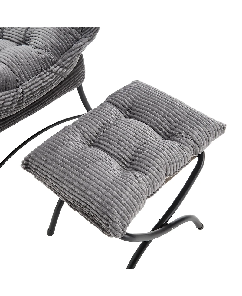 Streamdale Lazy Chair with Ottoman - Grey
