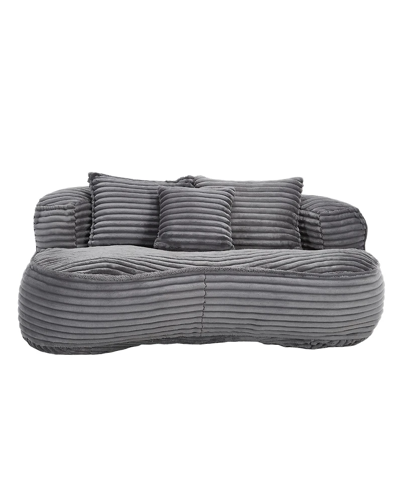 Streamdale Plush Bean Bag Sofa Cozy Lounger for Adults & Kids (Dark Gray)