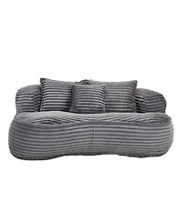 Streamdale Plush Bean Bag Sofa Cozy Lounger for Adults & Kids (Dark Gray)