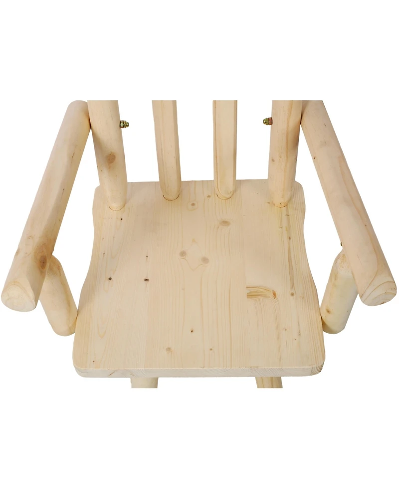 Streamdale Furniture Rustic Fir Bar Stool with Armrests and Footrest (4ft, Light Brown)