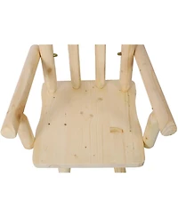 Streamdale Furniture Rustic Fir Bar Stool with Armrests and Footrest (4ft, Light Brown)