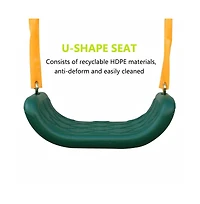 Heavy Duty A-Frame Metal Swing Set with Slide, 2 Weather-Resistant Seats, Easy Assembly, Perfect for Kids Ages 3-8