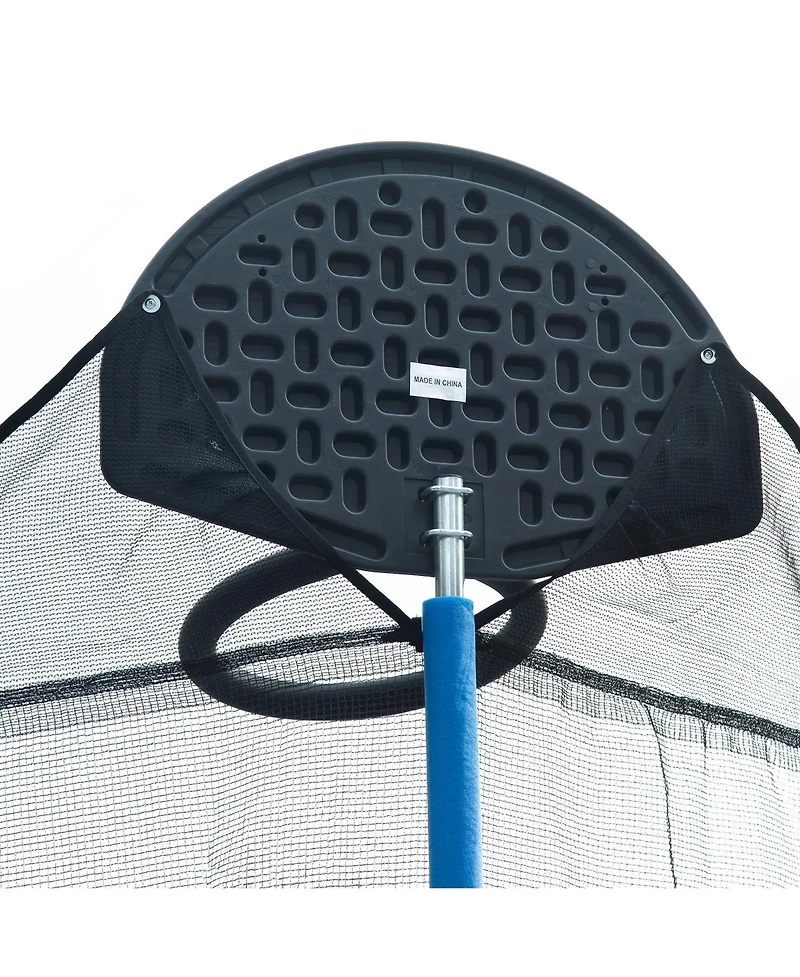 14FT Trampoline for Adults & Kids with Basketball Hoop, Outdoor Trampolines w/Ladder and Safety Enclosure Net for Kids and Adults