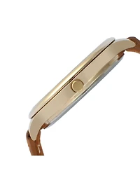Peugeot Women 38mm Watch Multi Function Suede Leather Strap