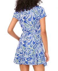 Msk Women's Printed Jersey Short Fit & Flare Dress