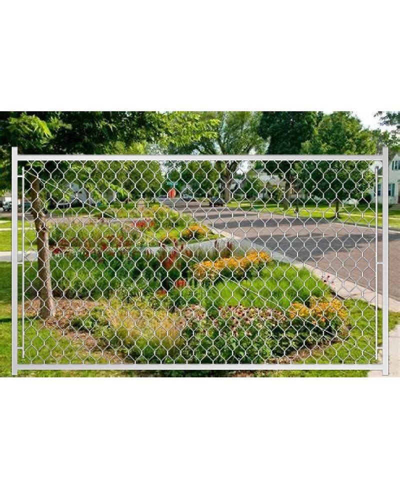 Adjustable Chain Link Walk Gate Kit with Round Corner Frame, Fit-Right, 3.8'H