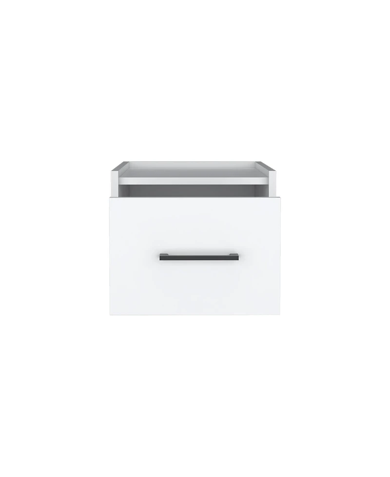 Modern One-Drawer Faux Wood Floating Nightstand – Space-Saving Design