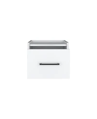 Modern One-Drawer Faux Wood Floating Nightstand – Space-Saving Design