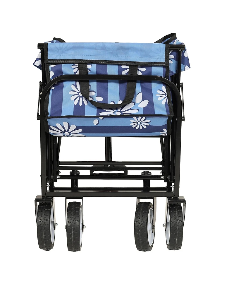 Collapsible Wagon Cart - 225lb Capacity, Blue