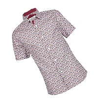 Elie Balleh Big Boys White Short Sleeve Navy Paisley Slim Fit Shirt
