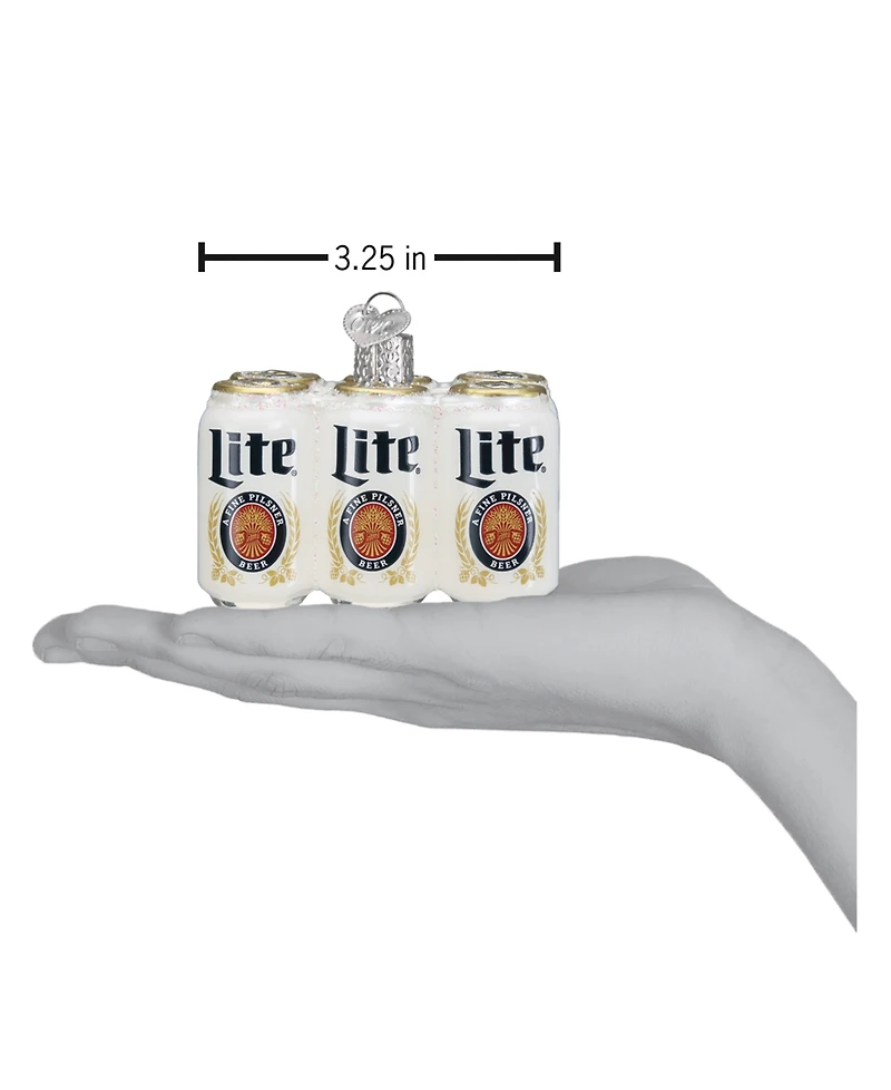 Old World Christmas 2.28" Adult Beverages Miller Lite Six Pack Beer Ornament