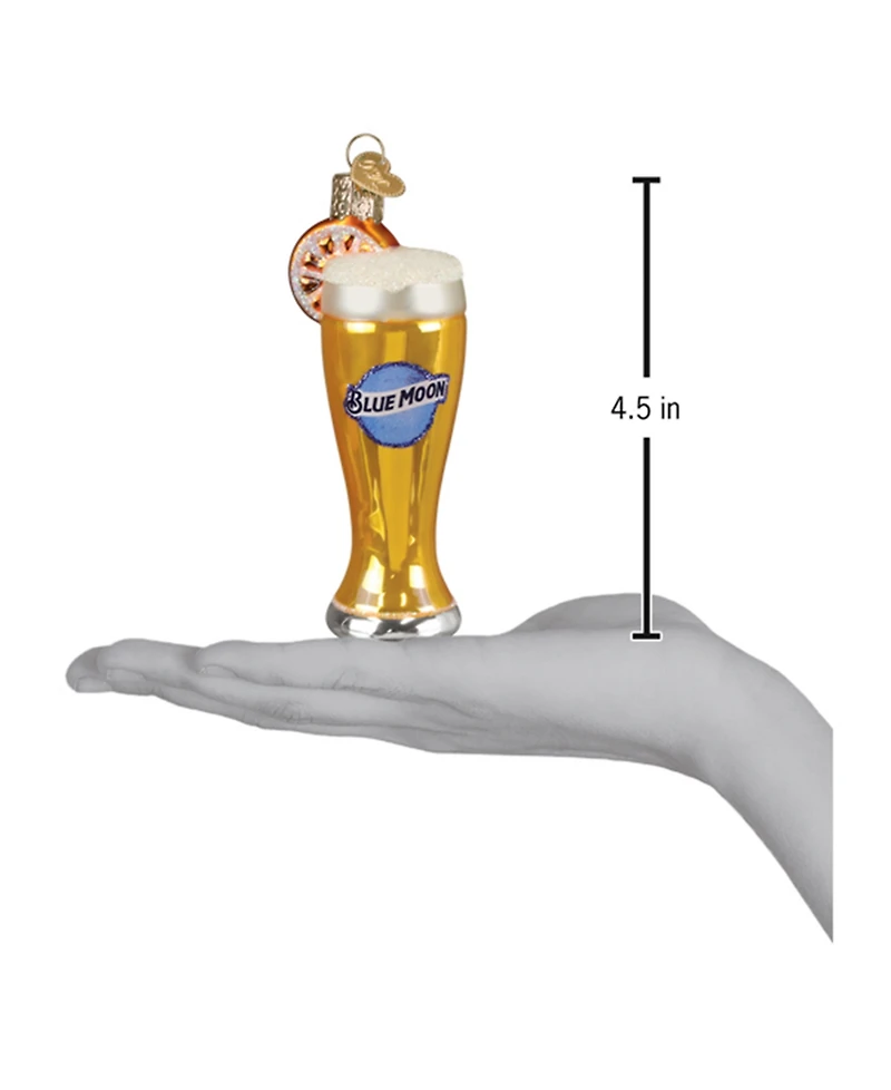 Old World Christmas 4.5" Adult Beverages Glass of Blue Moon Beer Ornament