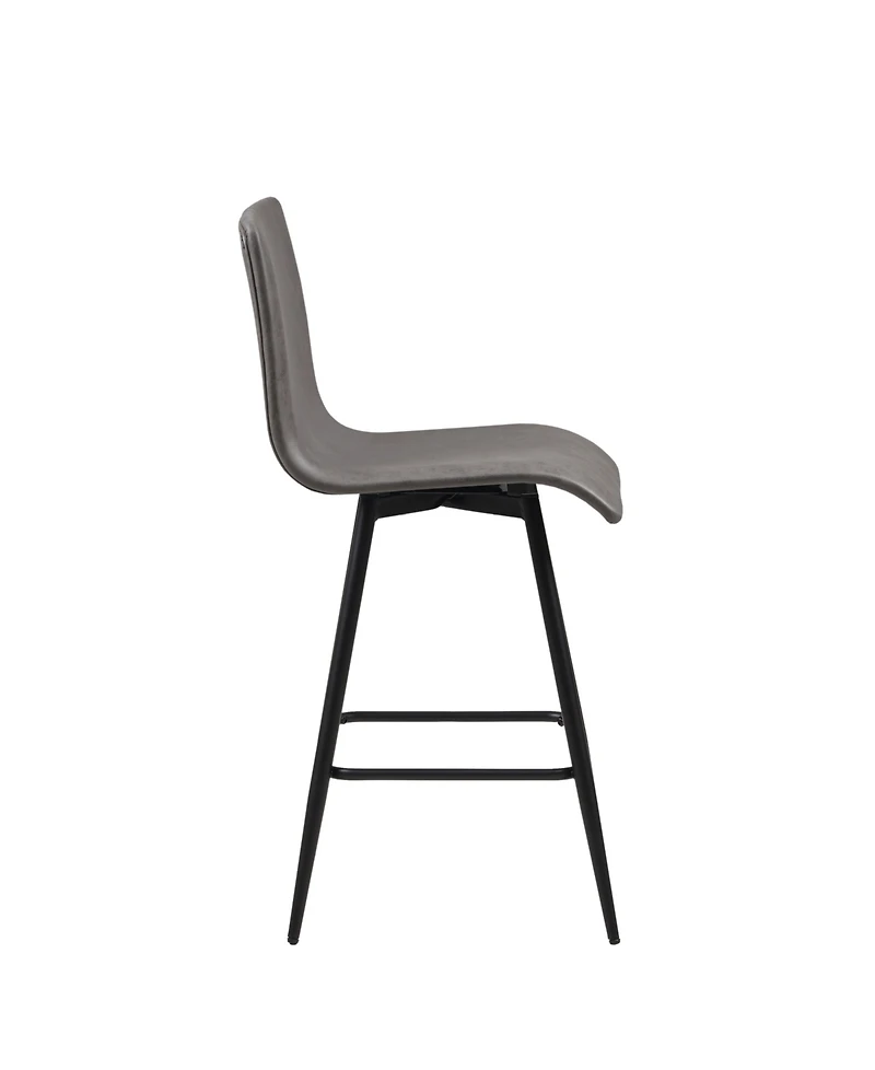 Ink+Ivy 17.5" Wide Faux Leather Adams Swivel Counter Stool