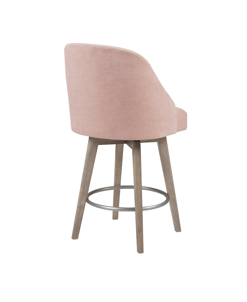 Madison Park 20" Wood Pearce Wide Counter Stool with Swivel Seat