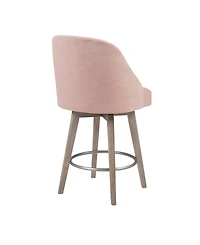 Madison Park 20" Wood Pearce Wide Counter Stool with Swivel Seat