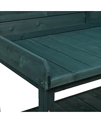 65" Rustic Farmhouse Potting Bench - Outdoor Workstation
