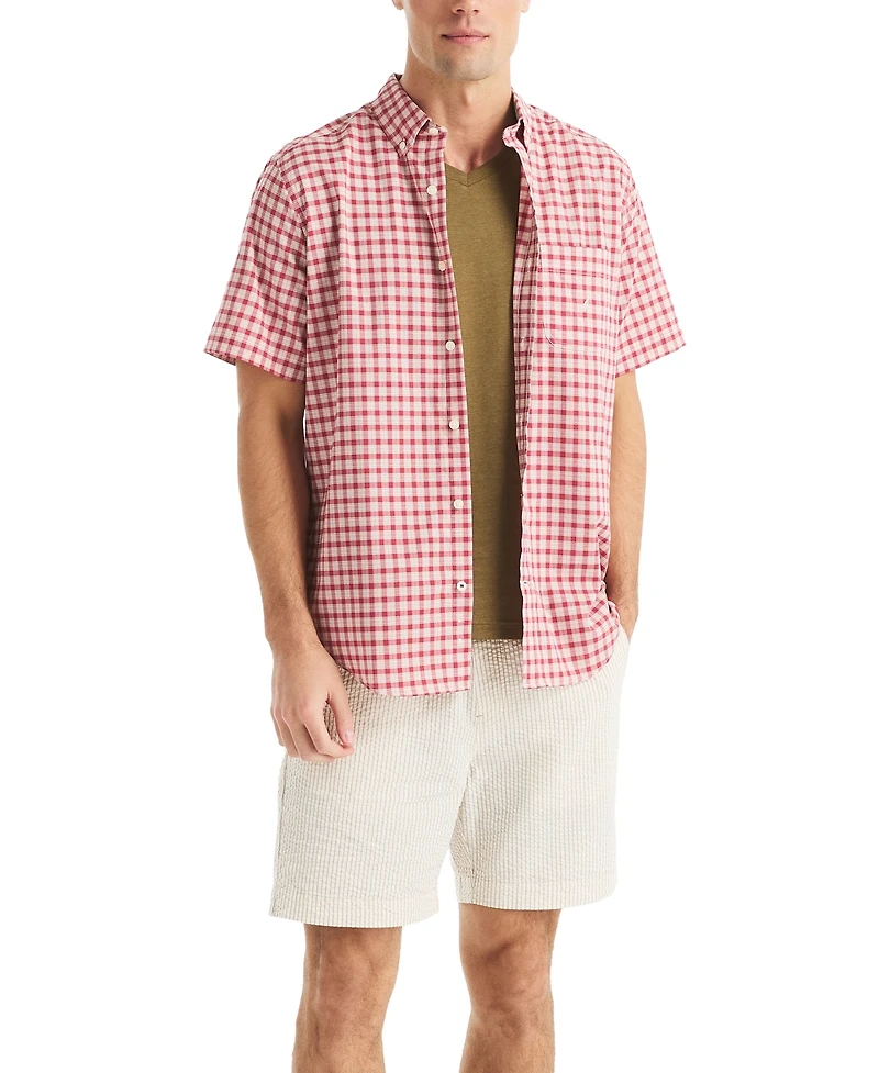 Nautica Men's Plaid Short-Sleeve Shirt