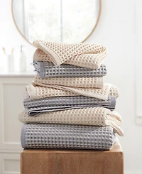 Dkny Pure Yarn Dyed Waffle Unbleached Cotton Bath Towel Set