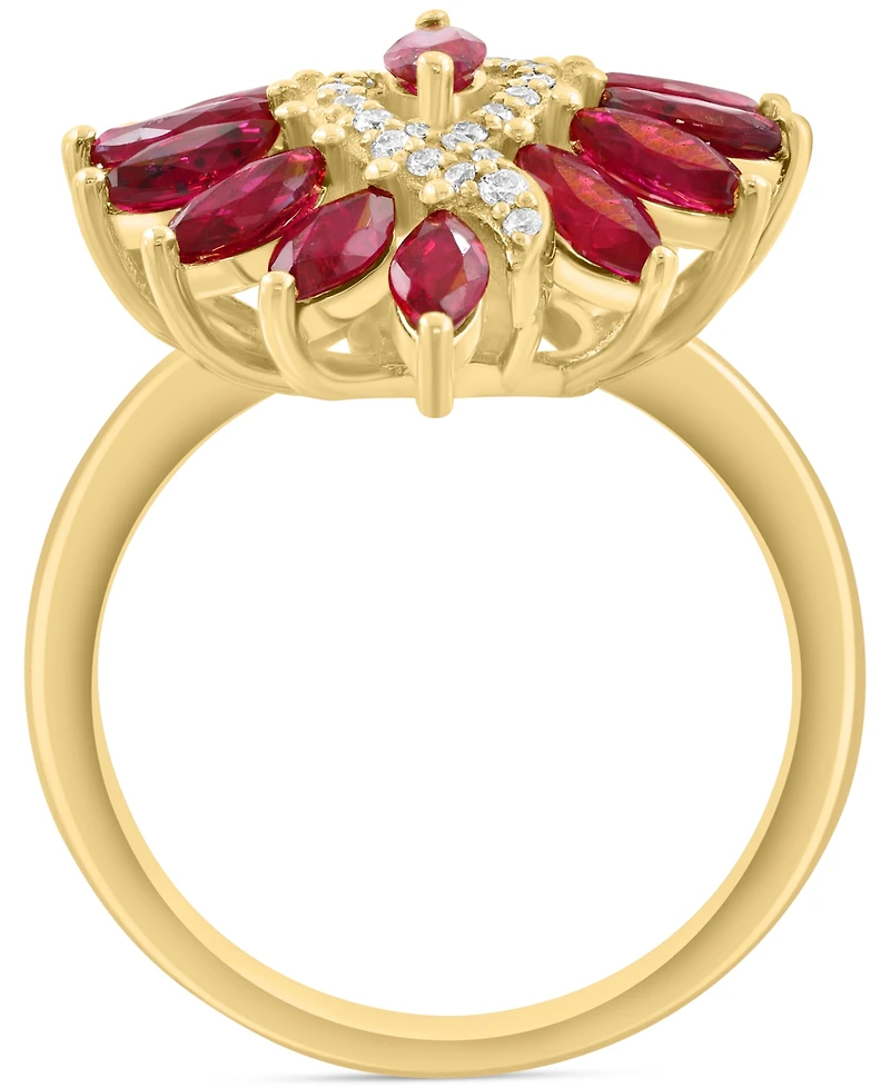 Effy Ruby (2-3/8 ct. t.w.) & Diamond (1/6 ct. t.w.) Statement Ring in 14k Yellow Gold