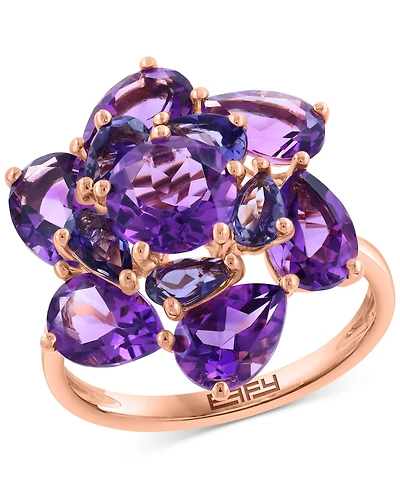 Effy Amethyst (5-1/10 ct. t.w.) & Iolite (3/4 ct. t.w.) Statement Ring in 14k Rose Gold
