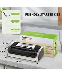 Bonsenkitchen Vacuum Sealer Machine, Globefish Technology for Perfect Vacuum Sealing, Powerful Low-Noise Food Vacuum Sealer with Easy Handle Design, B