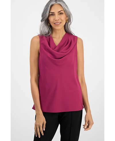 Kasper Women's Cowlneck Sleeveless Blouse