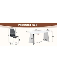 Streamdale Snow Mountain Table & 4 Black Pu Chairs