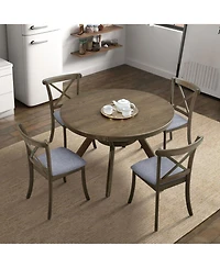 Streamdale Modern Round Dining Set (Table with 4 Chairs)
