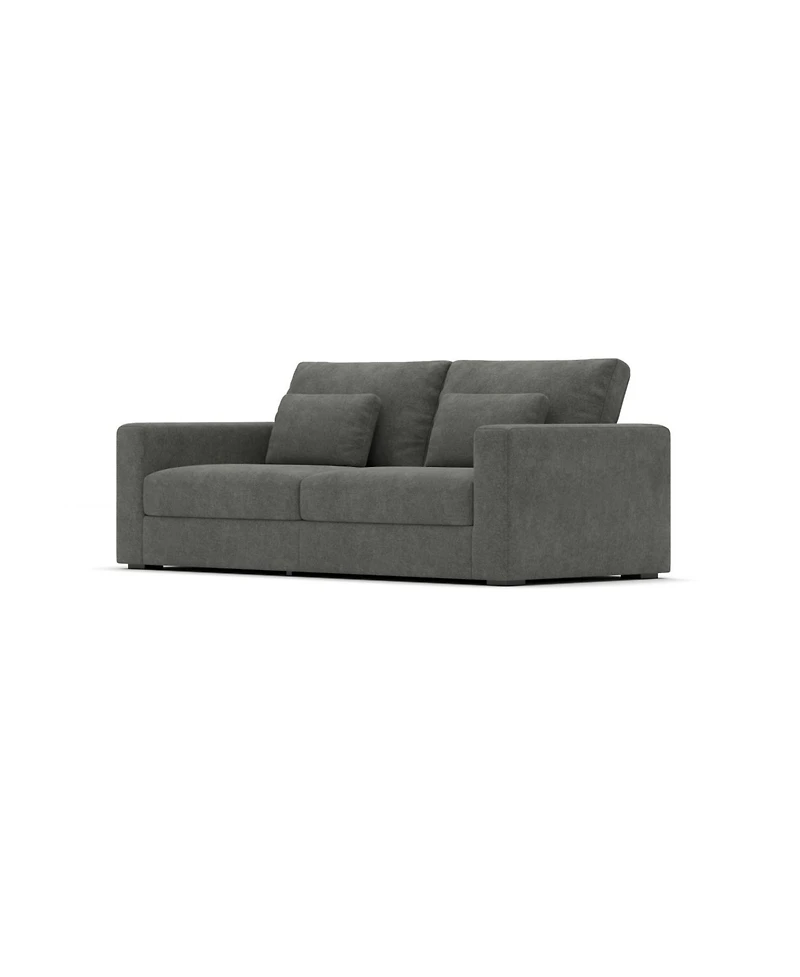 83" Modern Sofa Couches for Living Room, 3 Seater Sofa, Upholstered Compressed Cushions & Detachable Cover,Pewter