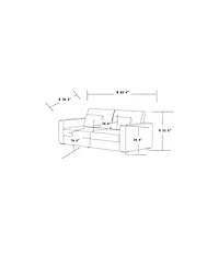 83" Modern Sofa Couches for Living Room, 3 Seater Sofa, Upholstered Compressed Cushions & Detachable Cover,Pewter