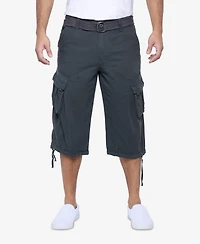 X-Ray Men's Belted Capri Cargo Shorts