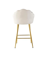 Streamdale Stylish Velvet Metal Leg Glass Countertop Bar Chairs (Set of 5)