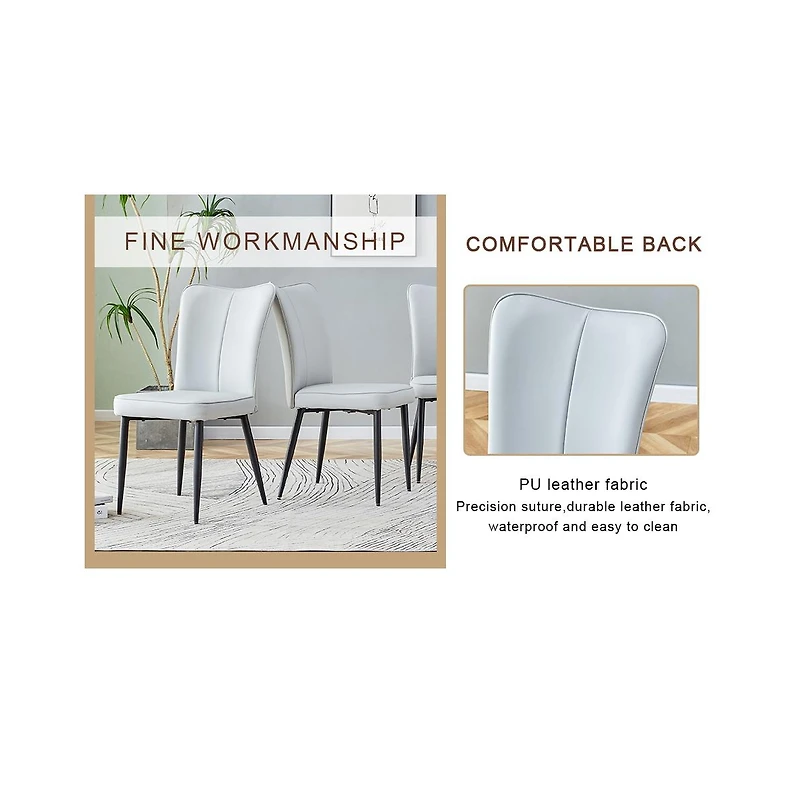 Pandora Dining Set: 71" Rect. Table & 6 Pu Chairs
