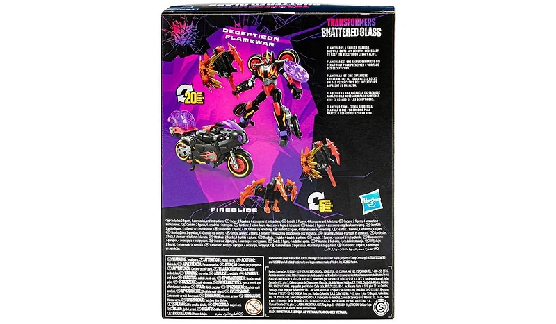 Decepticon Flamewar with Fireglide Idw Shattered Glass Deluxe Class | Transformers Generations Shattered Glass Collection