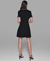 Karl Lagerfeld Paris Women's Textured-Trim Shirtdress