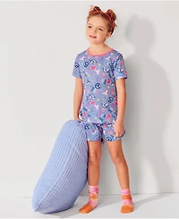Lands' End Big Girls Short Sleeve Tee and Shorts Pajama Set