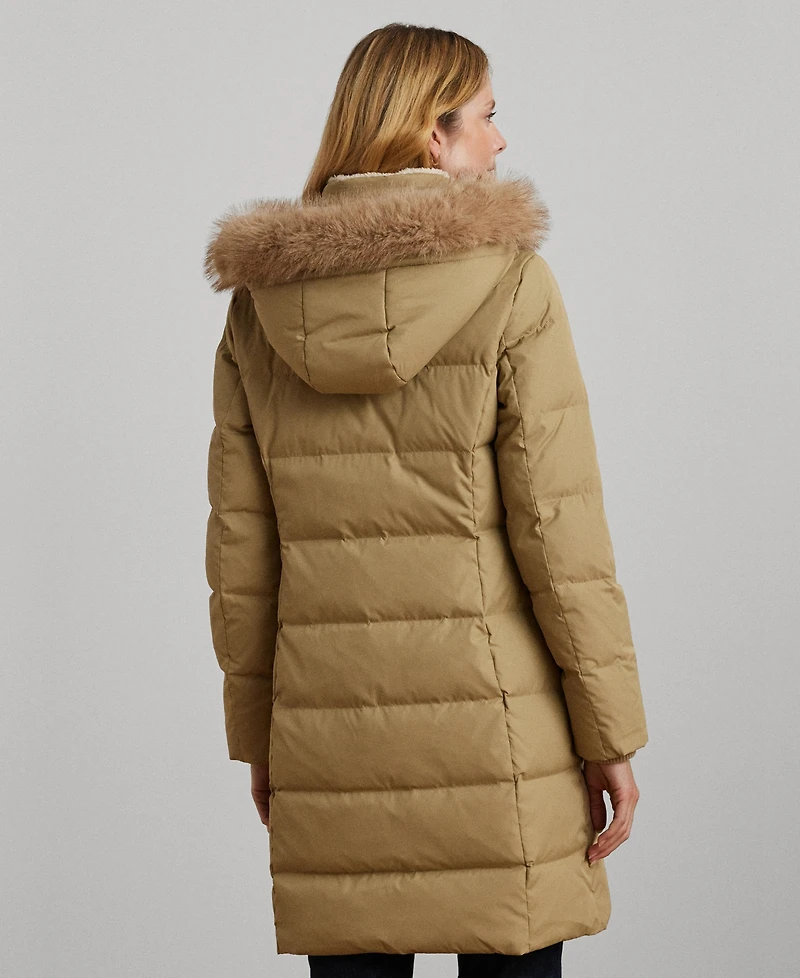 Lauren Ralph Lauren Petite Faux-Fur-Trim Hooded Puffer Coat