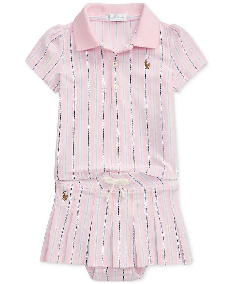 Polo Ralph Lauren Baby Girls Cotton Shirt & Skort Set