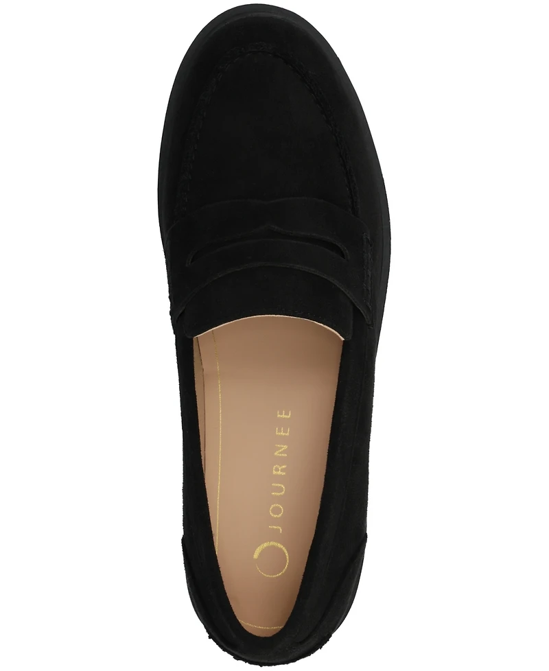 Journee Collection Women's Brooks Block Heel Comfort Penny Loafers