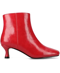 Journee Collection Women's Kelssa Square Toe Kitten Heel Dress Booties
