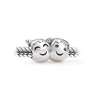 Bling Jewelry Bff Smiling Pigtails Friendship Charm Bead Sterling Silver for European Bracelet